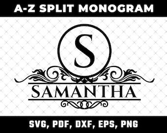 SVG Monogram /PNG Alphabet, Fancy Monogram Alphabet, Digital Download for Cricut, Silhouette, Glowforge, 52 individual svg/png cut files