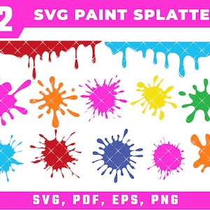Paint splatter svg | Paint Splash Clipart | Paint splats svg | Ink splatter svg | Splatter svg | Bundle | Cut File svg for Cricut Silhouette