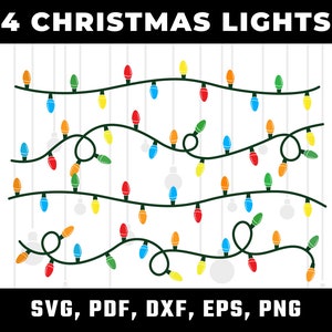Christmas lights SVG, Christmas light string svg, Cricut, Silhouette, Vector, EPS, DXF