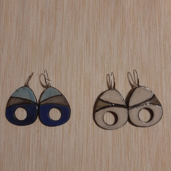 boucles d’oreilles en céramique raku