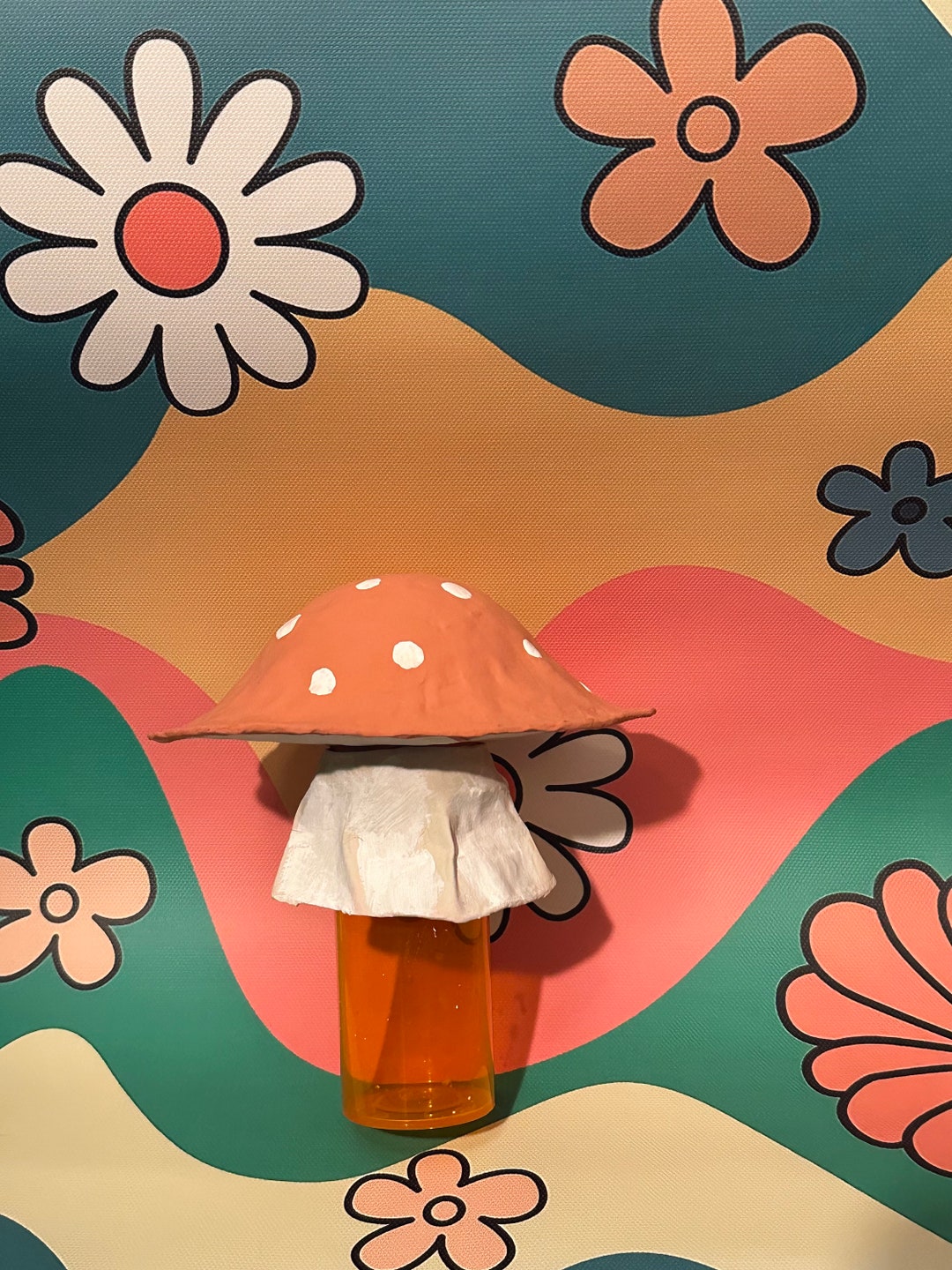 Handcrafted Papier-mâché Mushroom Storage Container - Whimsical