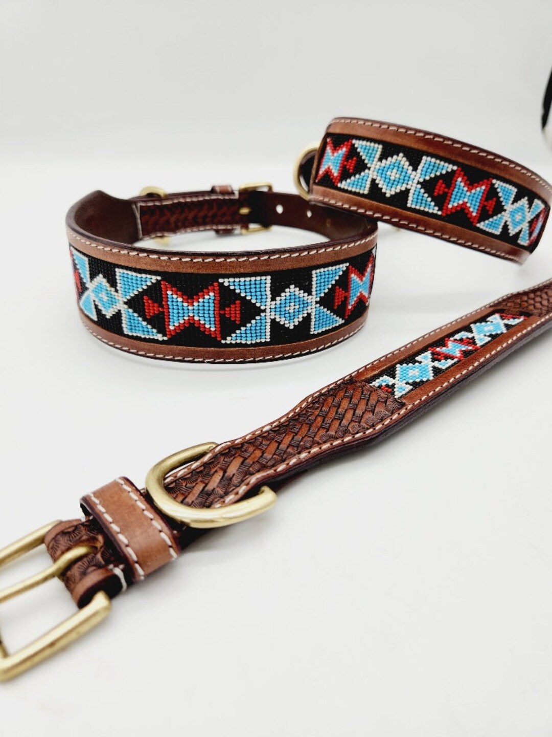 Western belt top dog collars