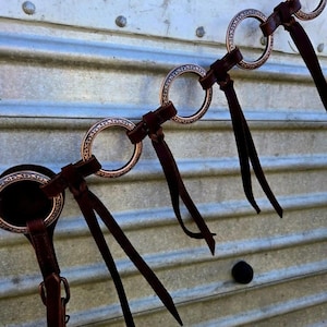 Twisted Iron- Metal Ring Breast Collar with Fringe - Western Breast Collar - Ranch Hand Leather Breast Collars - Premium Leather - Handmade