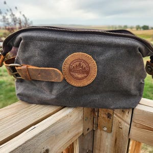 Wax Canvas Toiletry Bag- Rundle Blue