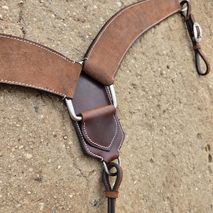 Chocolate Roughout Leather Breast Collar