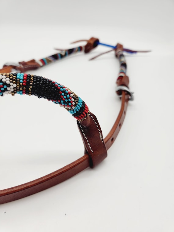 Blue Rodeo - Beaded - One Ear Headstall- Western Headstall- Bridle