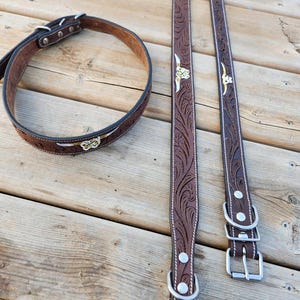 Collare per cani con teschio di mucca, collare per cani in pelle, testa di toro, teschio di mucca longhorn, collare per cani da rodeo, collare western, dipinto a mano, collare per animali domestici