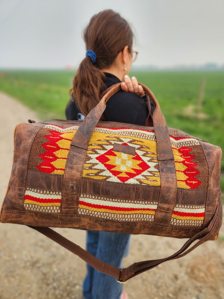 Hand Woven 100% WOOL Southwestern Tote Bag Ochre Brown – CFDCo.