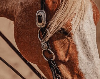 Black Iron One Ear Headstall | Black Leather Western Bridle - Western Headstall - Western Bridle- Leather Horse Tack - Ranch Hand Premium