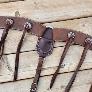 Vaquero- Chocolate Roughout Leather- Breast Collar- Western Horse Tack - Premium Leather Breast Collar- Horse Breastplate- Cowboy Horse Tack