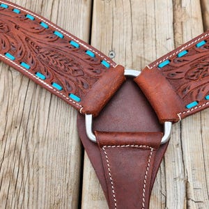 Turquoise Buckstitch- Breast Collar