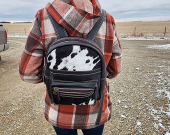 Leather Backpack- Drifter- Black Cowhide