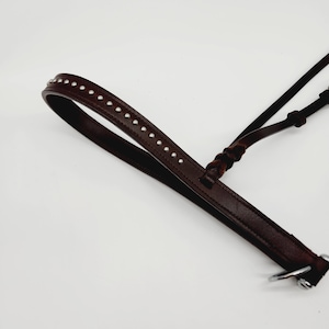 Buffalo Hide Noseband / Tiedown with Silver Studs
