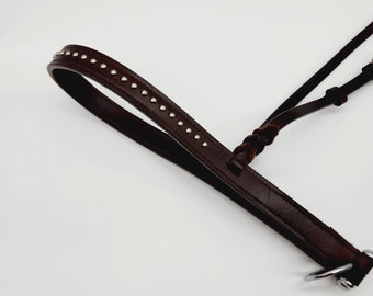 Buffalo Hide Noseband / Tiedown with Silver Studs