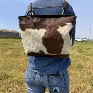 Cowhide Pride- Crossbody / Backpack -  Rustic Western Leather Backpack - Handcrafted, Durable, and Stylish for Everyday Use