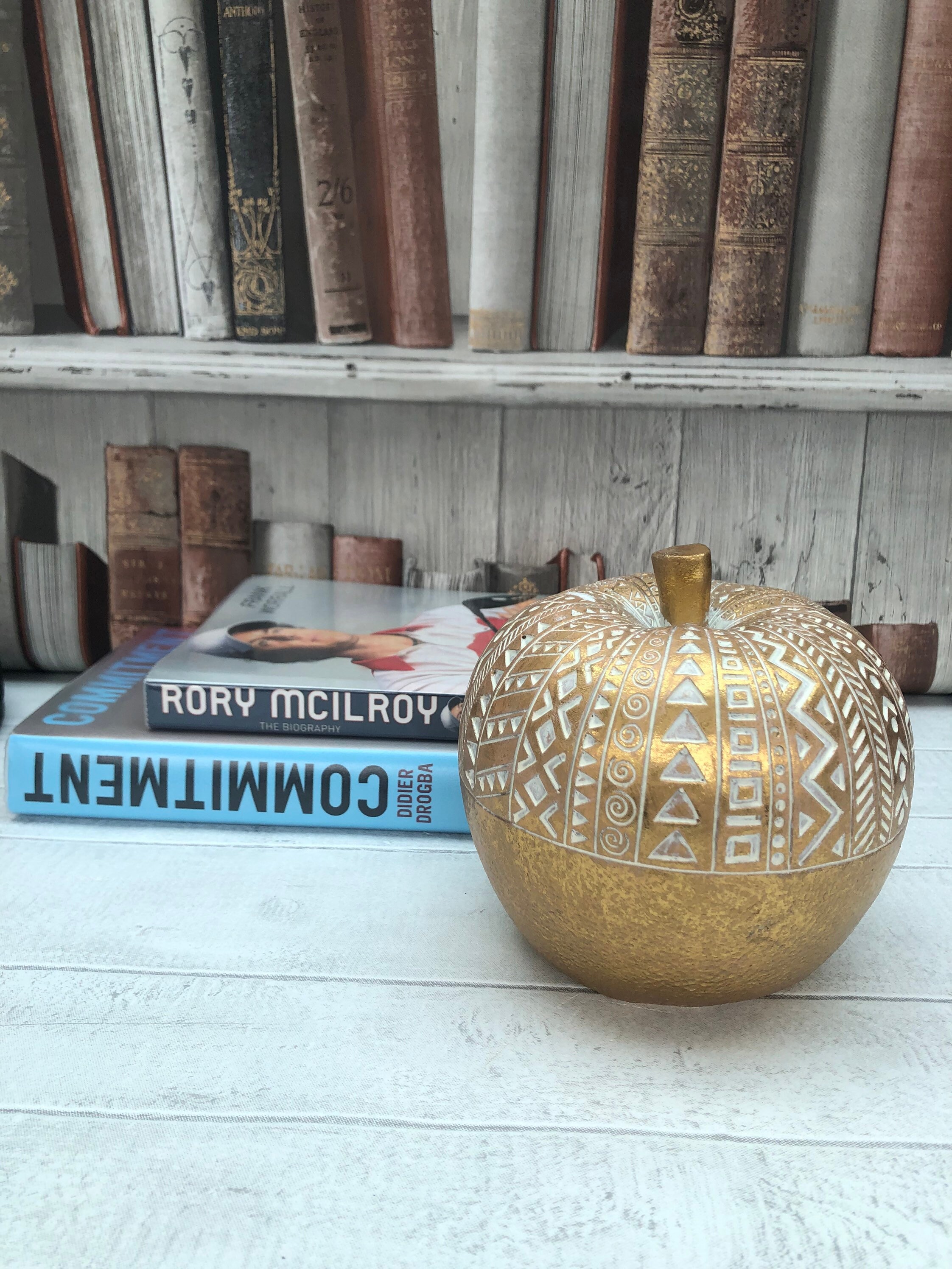 Gold Finish Apple Ornament Home decor Hestia collection Etsy