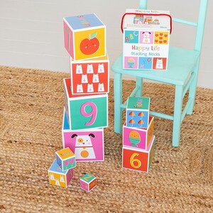 Happy Life Stacking Blocks l Baby Toddler Toys l Learning Blocks l 10 Stacking Blocks l Children's Learning l Playing Block