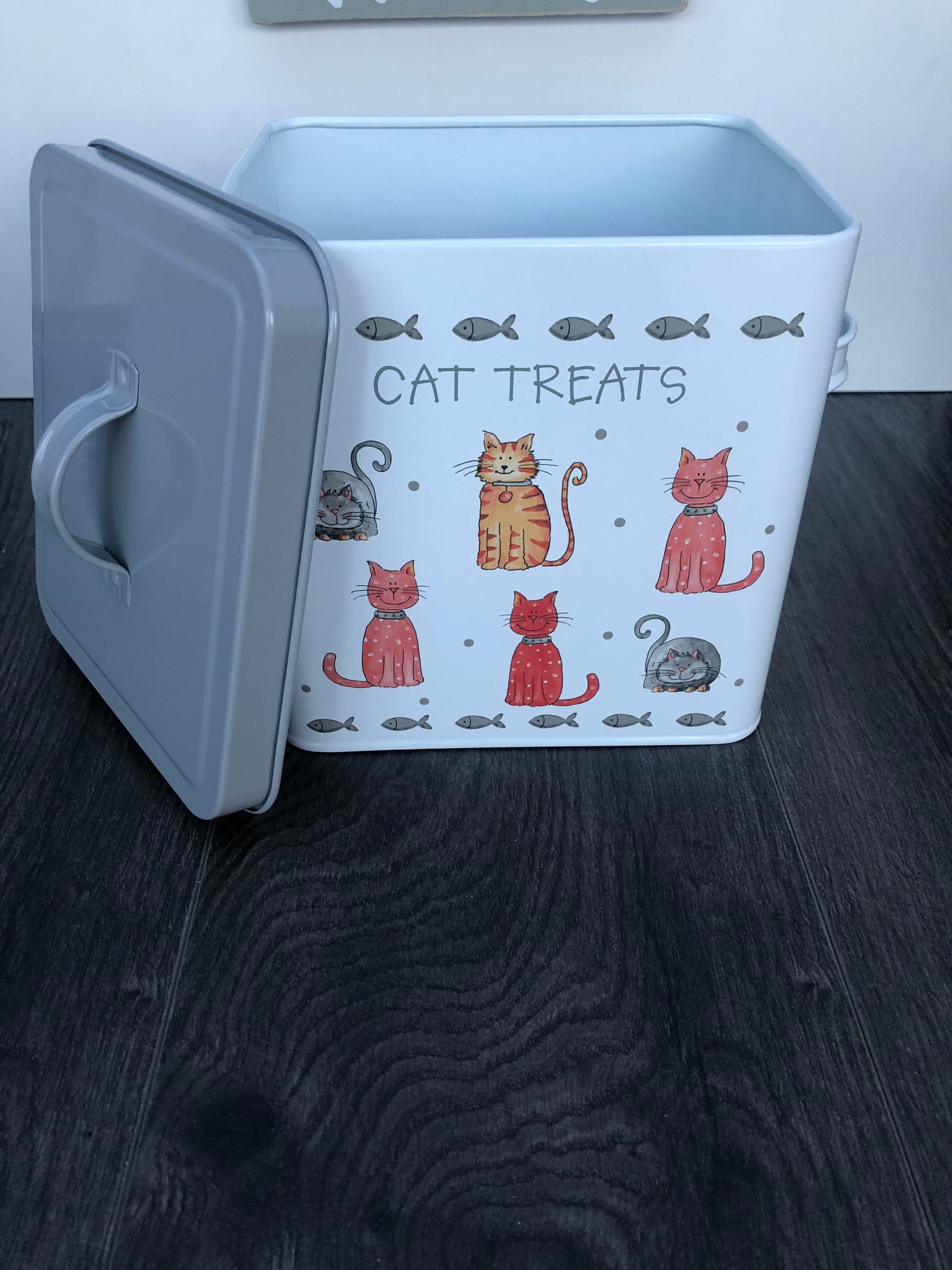 Faithful Friends Cat Treat tin 20cm pet food storage tin Etsy