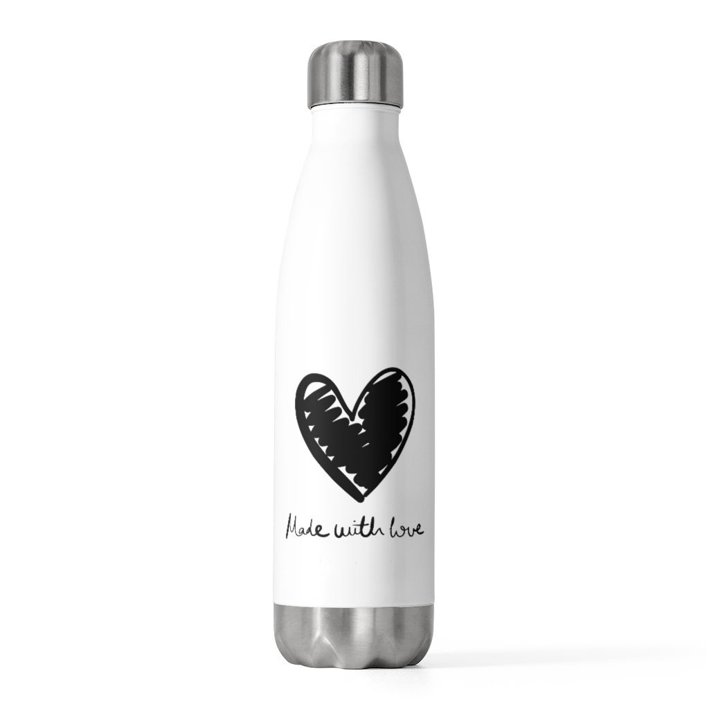 Heart Design Water Bottle Stainless Steel Bottle Eco Etsy