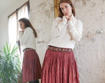 AUTÉNTICA falda textil Hmong algodón de cáñamo, pieza única rara tela vintage antigua