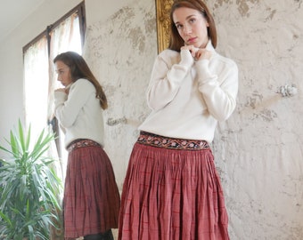 AUTHENTIC textile skirt Hmong hemp cotton, unique piece rare old vintage fabric