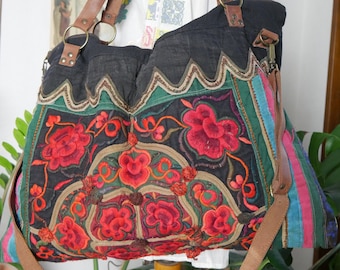 Handbags for Women CrossBody Bags for Women Tote Bag. Unique One Off Piece Tribal Ethnic Hmong Embroidery.