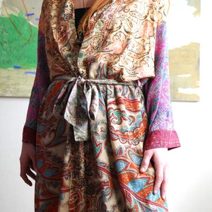 Batas de lujo ZAZO para mujer, batas de Kimono para mujer, batas largas de Kimono, batas largas de dama de honor, pieza única de lujo imagen 6