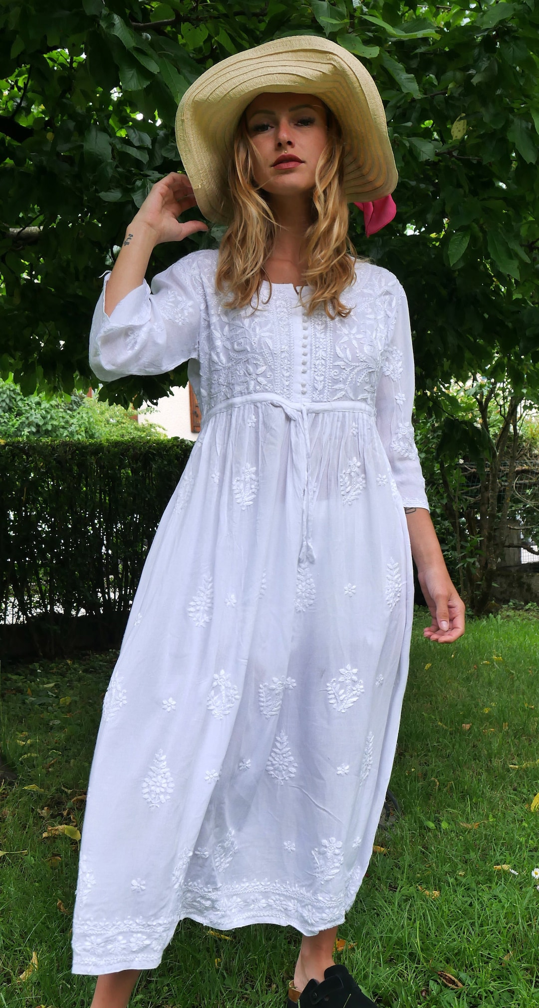 silk yellow dress Ruffled Round Neckline – ANT Ladies' Simple And Elegant boho maxi dresses for women Size:6 - 12 Months