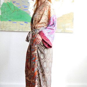 Batas de lujo ZAZO para mujer, batas de Kimono para mujer, batas largas de Kimono, batas largas de dama de honor, pieza única de lujo imagen 2