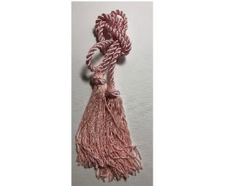 Alzapaños de cortina con borlas dobles de color rosa claro