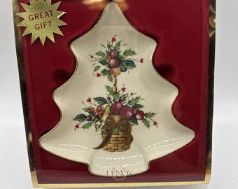 Lenox Urlaub Tartan Baum Candy Dish SKU # 6148704 Neu w / Box Vintage im Ruhestand