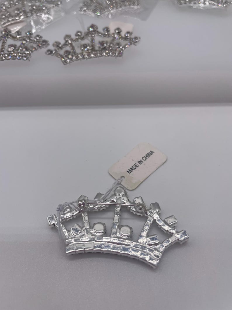 Rhinestone Embellished Crown Brooch, Can Be Used as Favor or Embellishment, or Giftwrapping