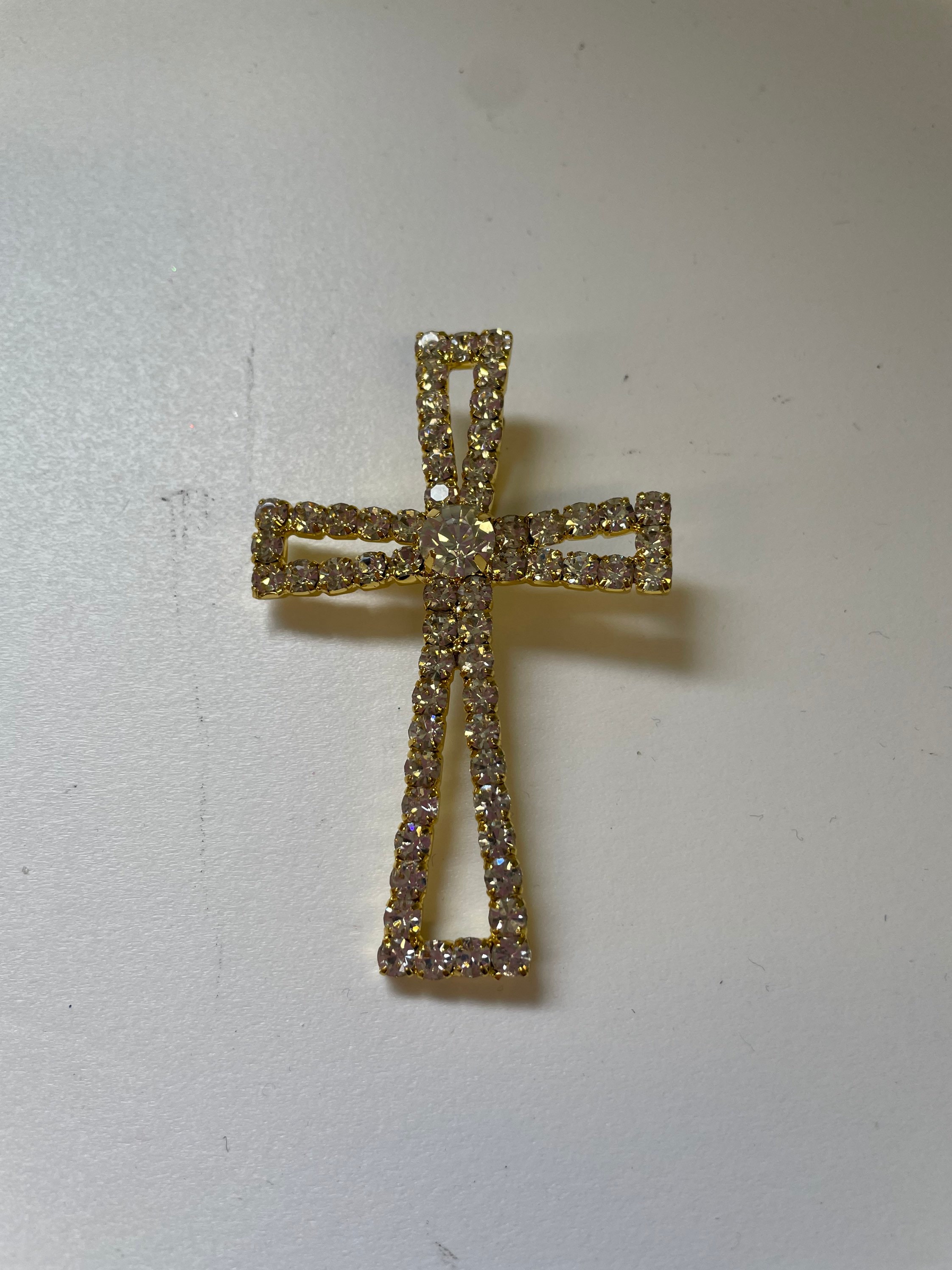 Rhinestone Cross Embellishment, Silver and Gold, 3-inch - Etsy