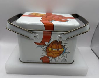 Caja metálica vintage de Garfield de 1978, primer año de lanzamiento. Love Garfield, Jim Davis, VG.