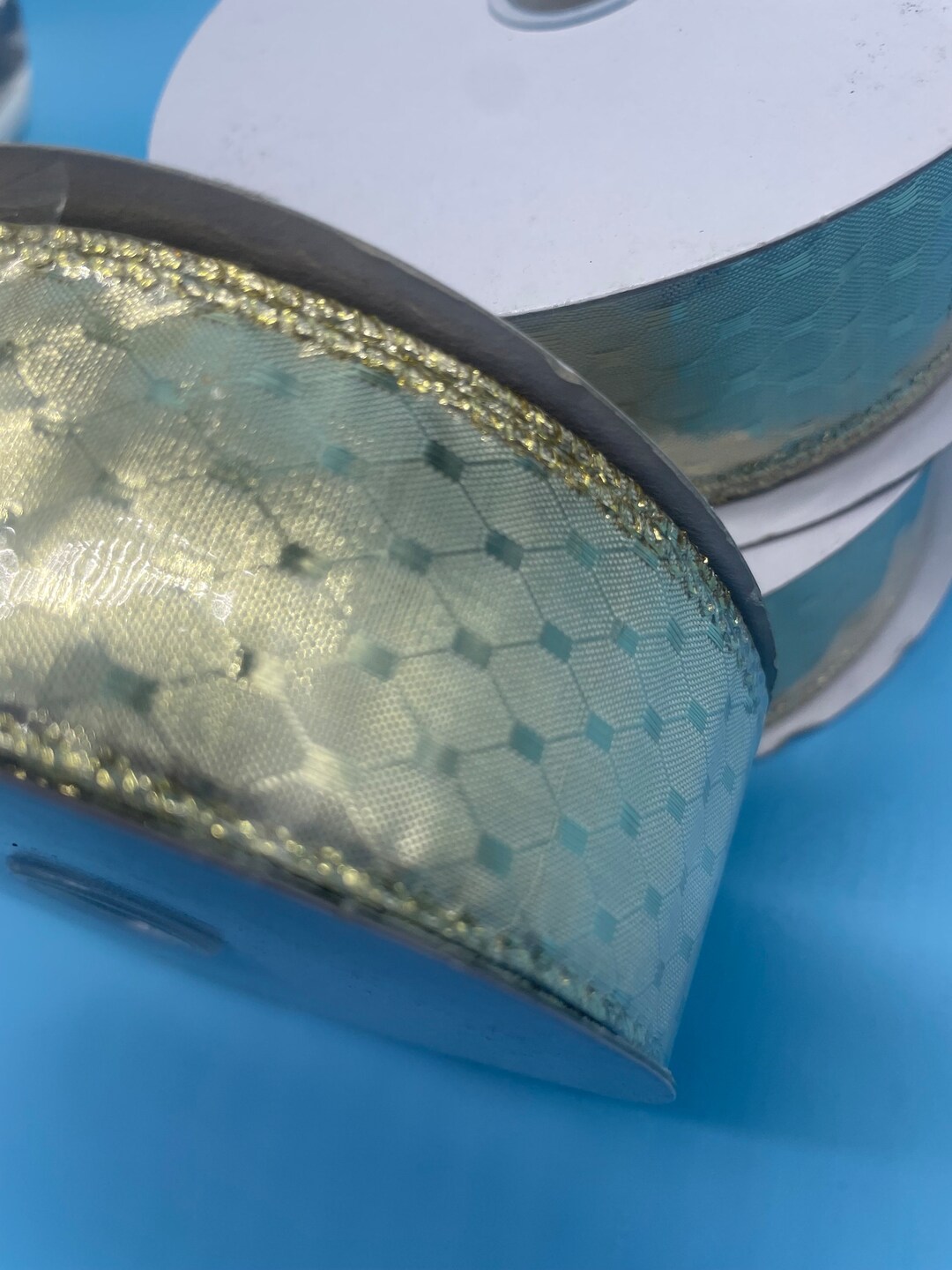 Gold Diamond-patterned Wire Ribbon 1.5 Wide X 25 Yards Long - Etsy