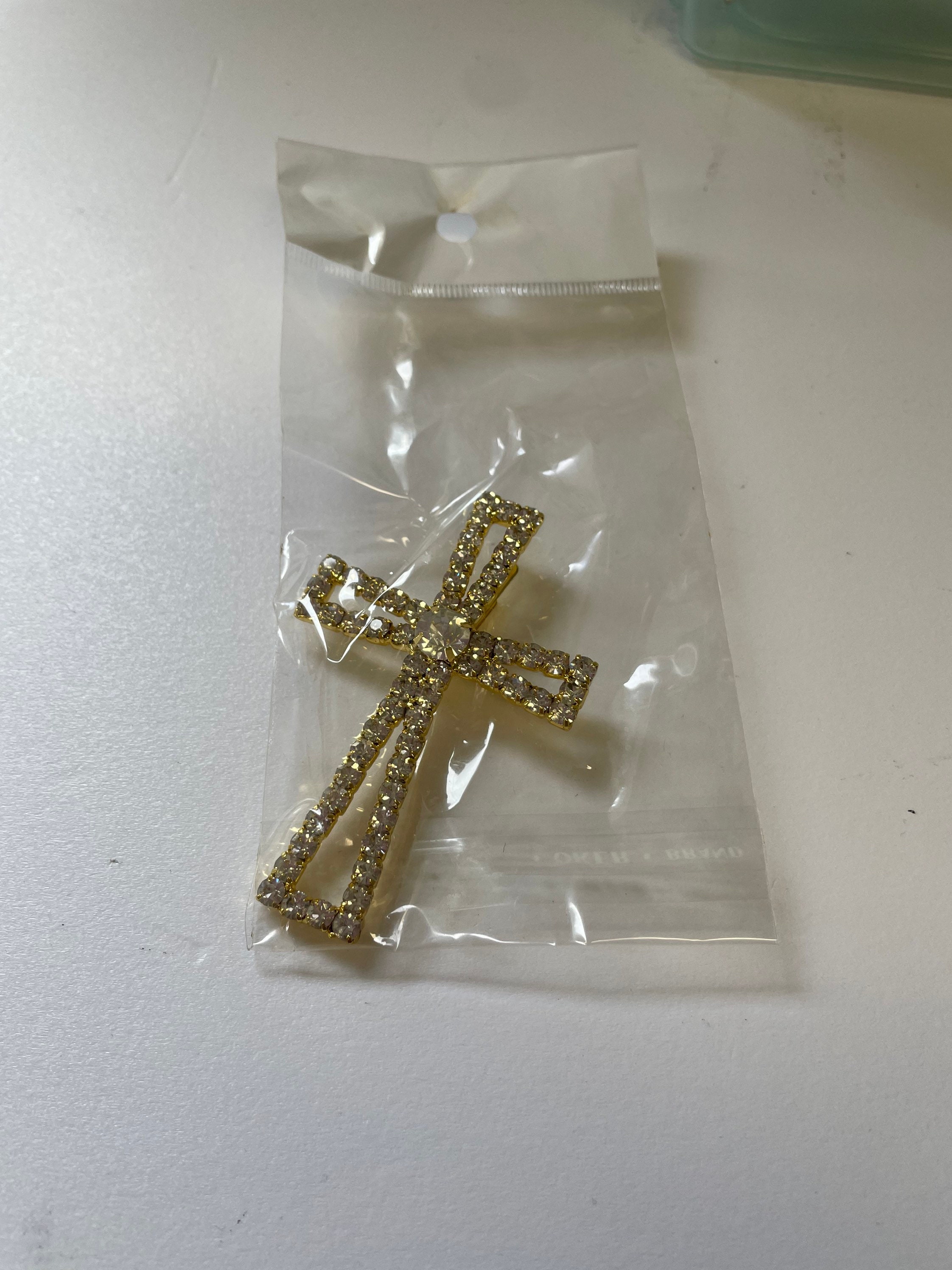 Rhinestone Cross Embellishment, Silver and Gold, 3-inch - Etsy