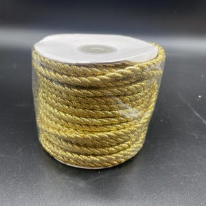 Gold Metallic Cording Gold Cording for giftwrapping, Ornaments, Baskets, Holiday Decor, Crafts, Sewing, 1.4&quot; x 25 yards.