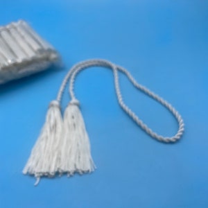 Double Tassel, Off White, Tassel Tie with 3 inch Tassels, 26 inch cord length