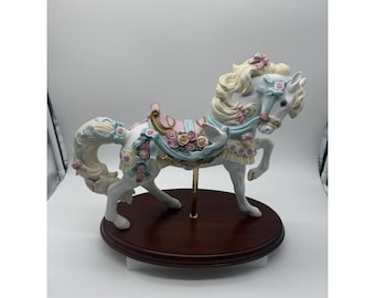 Lenox Carousel Horse Ribbons and Roses Limited Edition Marked Mint Cond