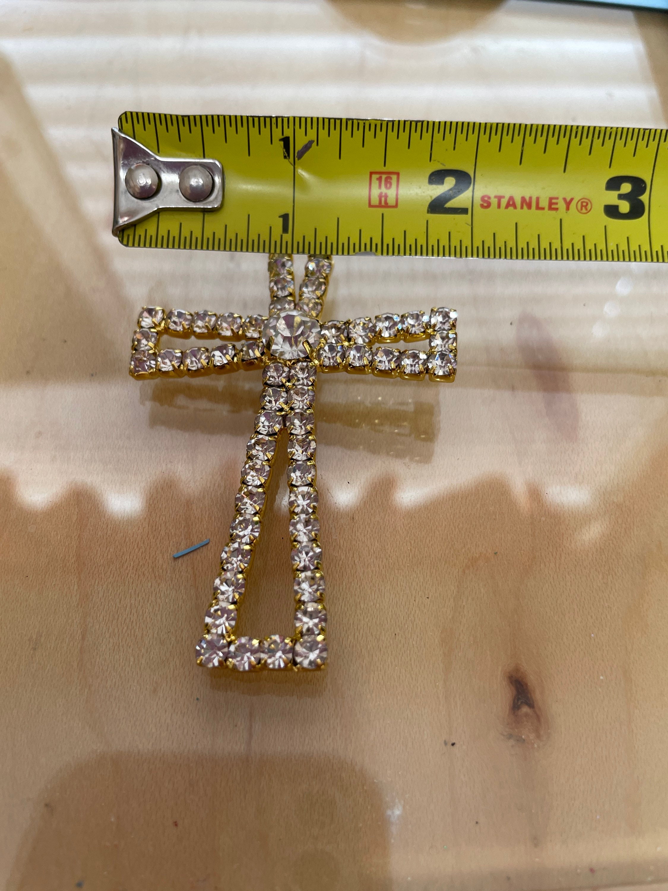 Rhinestone Cross Embellishment, Silver and Gold, 3-inch - Etsy