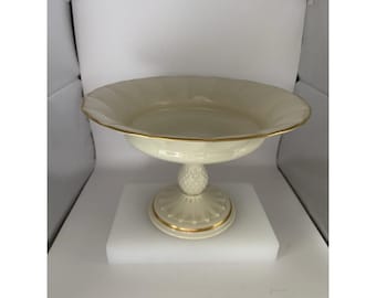 Lenox Renaissance Collection Pineapple Pedestal Bowl 24 Karat Trim Retired EXC