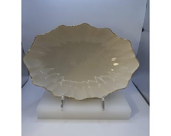 Centro de mesa/bol para servir Lenox Symphony color marfil con detalles en oro de 24 quilates, vintage y descatalogado, en muy buen estado.