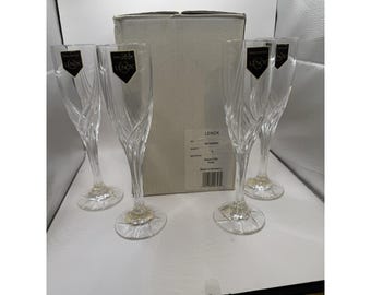 Lenox Debut Flutes Set of 4 New with original tags and Box Rare Retired Vintage
