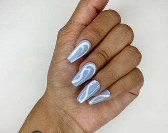 Baby Blue Nails Etsy Baby Blue Nails Etsy