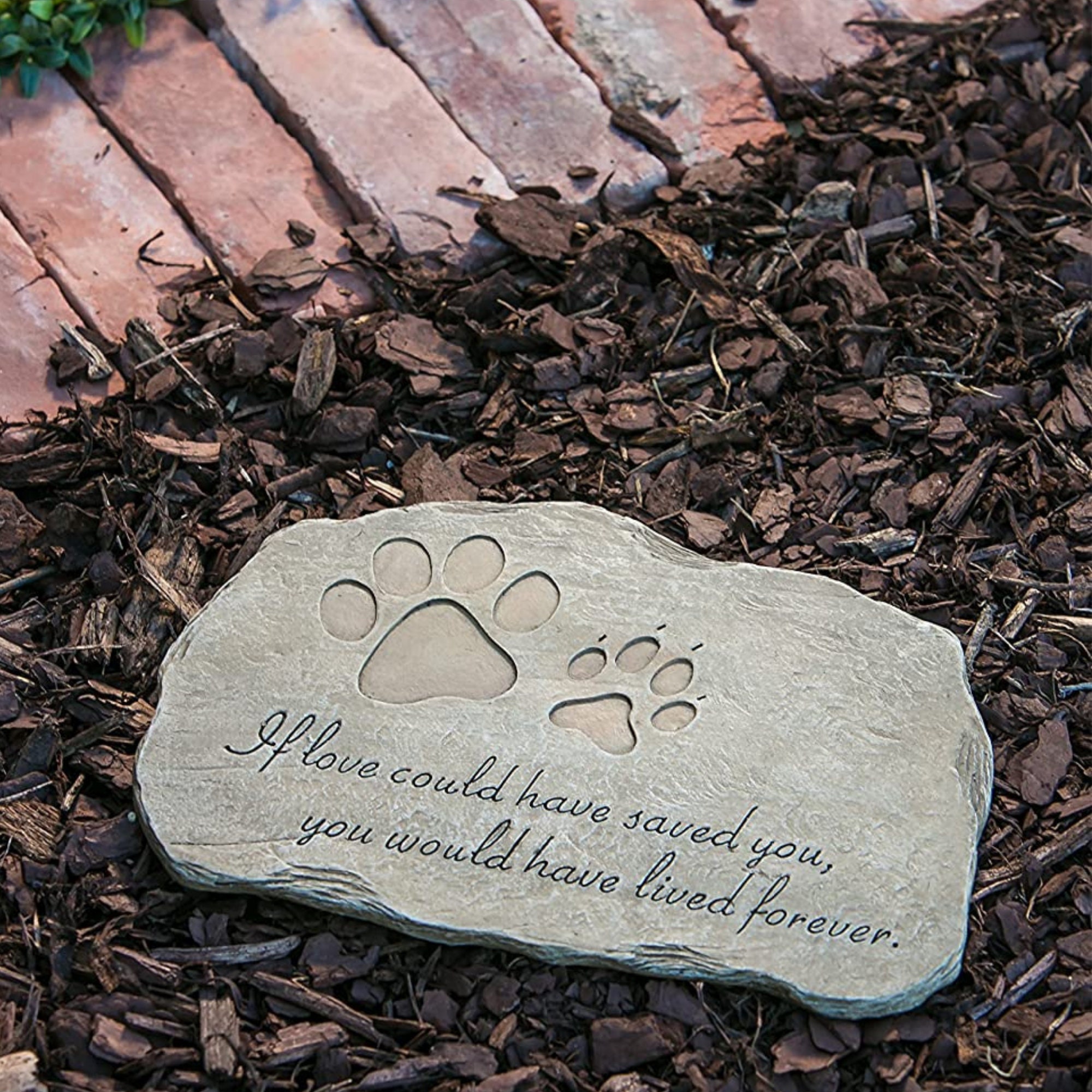 Dog memorial grave stone with Pet Paw Print Devotion Etsy