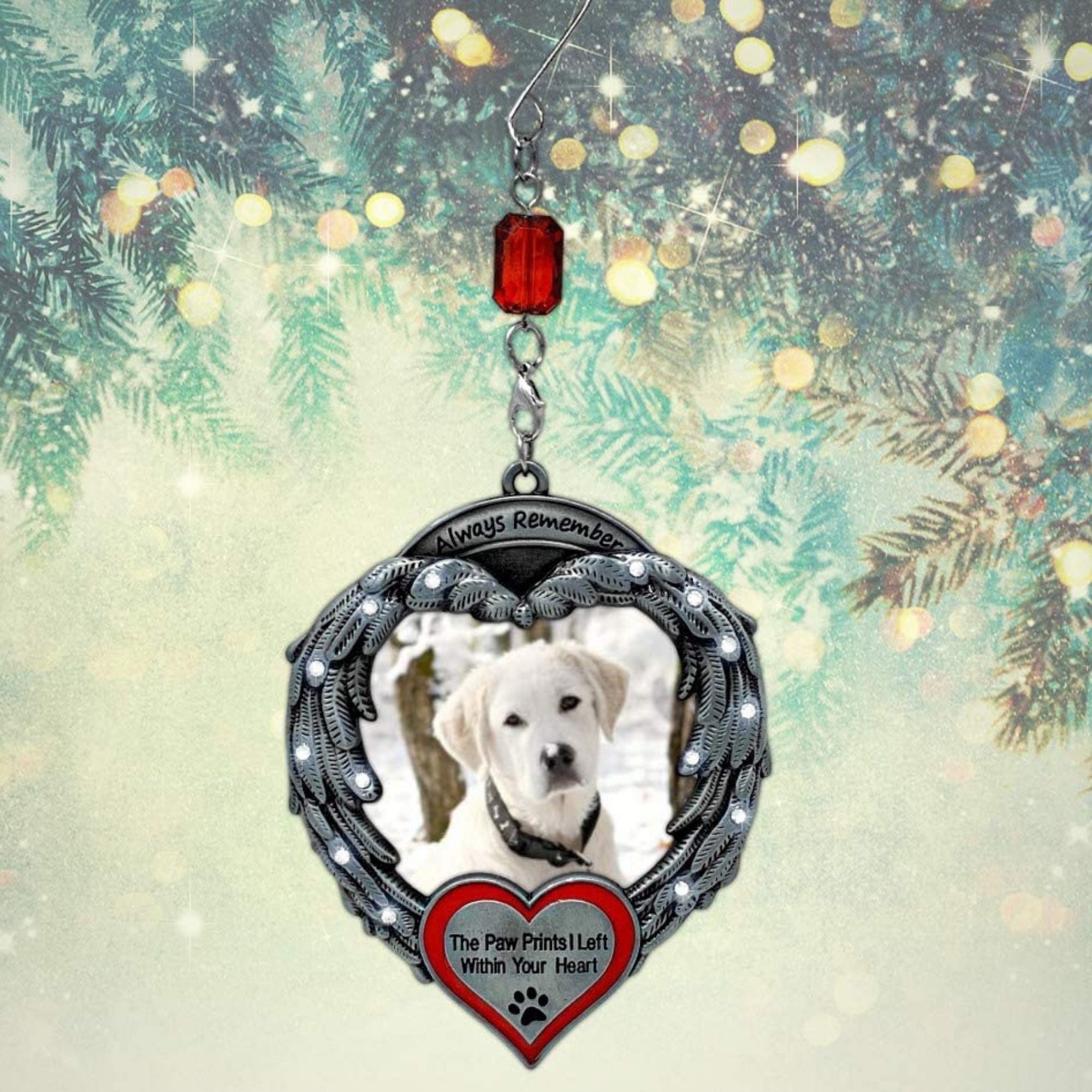 Pet Memorial Photo Ornament Always Remember The Paw Prints I Etsy