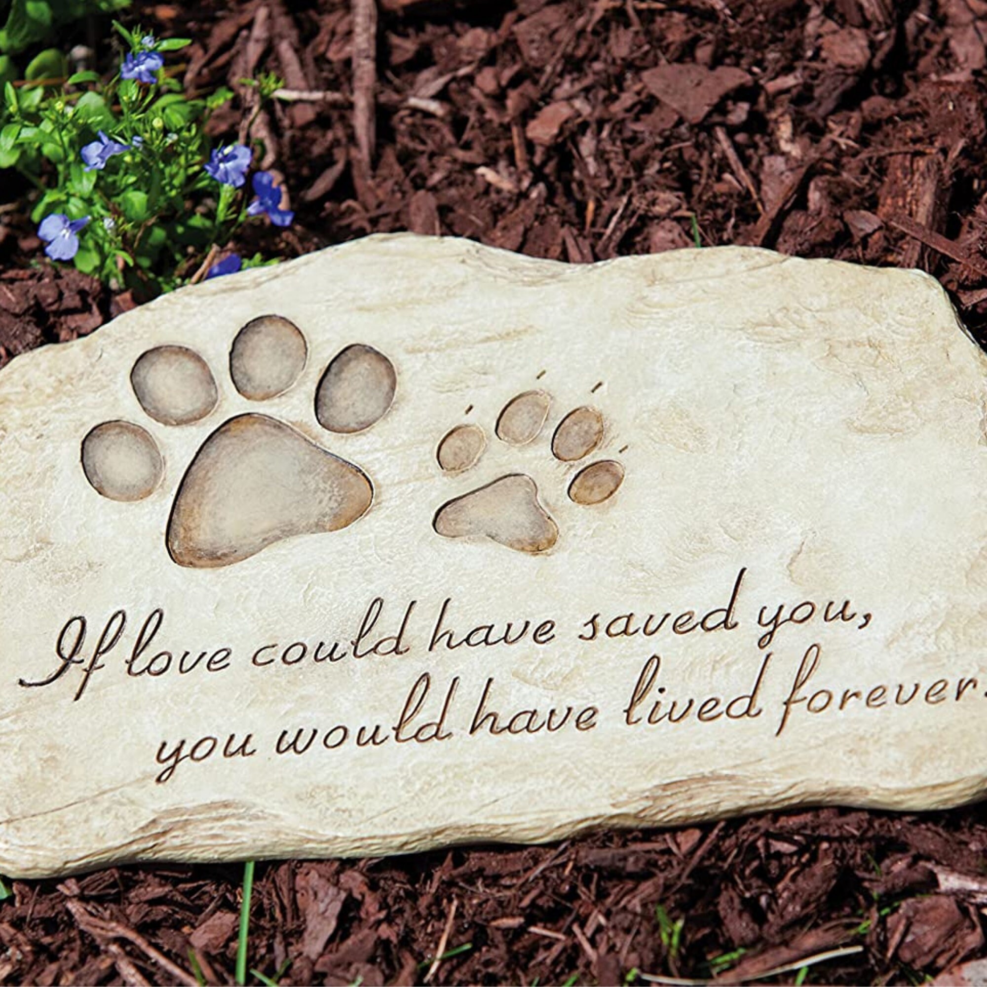 Dog memorial grave stone with Pet Paw Print Devotion Etsy