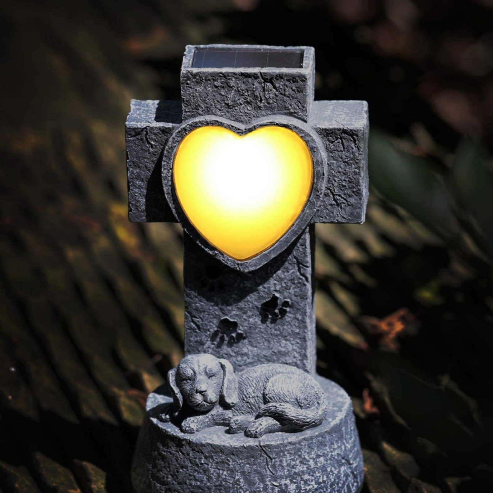 Pet Dog Memorial Stone Solar Lights Pet tombstone Grave Maker Etsy