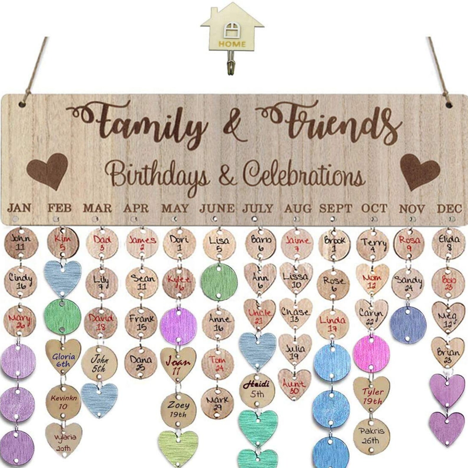 Wooden Birthday Calendar Wall Hanging Birthday Reminder Board Etsy Wooden Birthday Calendar Wall Hanging Birthday Reminder Board Etsy