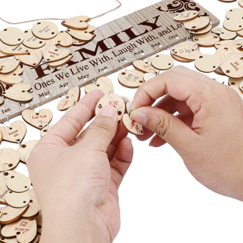 Family Birthday Calendar wall hanging Board DIY Wooden  Etsy